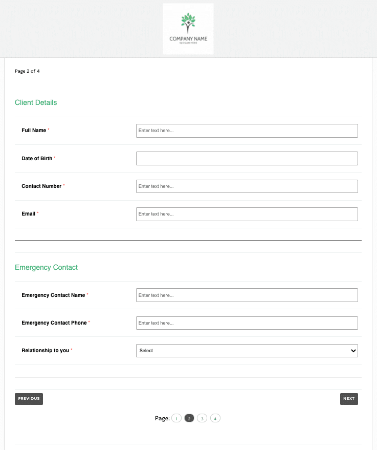 Chiropractic Consultation Form Template